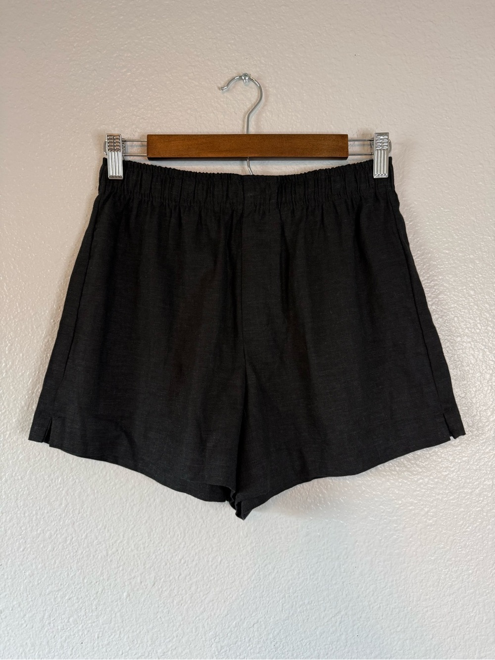 NWT LA Hearts Black Linen Blend Pull-On Shorts w Pockets Size Small